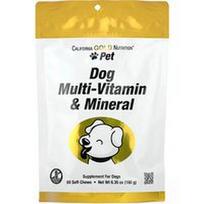 California Gold Nutrition, Augintinių ir šunų multivitaminai ir mineralai, 60 minkštų kramtomųjų tablečių, 6,35 oz, 180 g