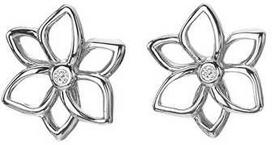 Hot Diamonds Fine sidabrinis auskarai su deimantais Gėlės Diamond Amulets DE711