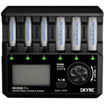 SkyRC NC2500 Pro įkroviklis SK-100185-01, 6 lizdai, 0.1-2.5A, LCD ekranas, USB QC3.0, NiMH/NiCD AA/AAA