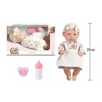 Cute Babies: lėlė baltu drabužiu su priedais – 28 cm