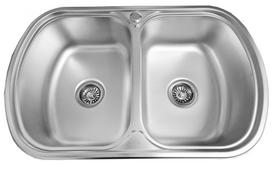 Nerūdijančio plieno plautuvė S7749P 770x490 0.8 DEKOR su sifonu 770x490x210x0.8