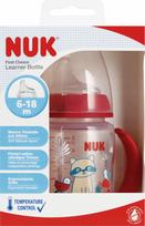 Vaikiška gertuvė Nuk First Choice Learner Bottle, 150 ml, 6+ mėn., skaidri sp./raudona sp.