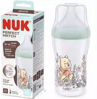Kūdikių buteliukas Nuk Perfect Match Disney Winnie the Pooh., 260 ml, 3 mėn., skaidri sp./įvairių spalvų