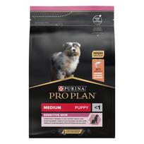 Purina Pro Plan Medium Puppy Sausas pašaras vidutinių veislių šuniukams, turintiems jautrią odą, su lašiša, 12 kg