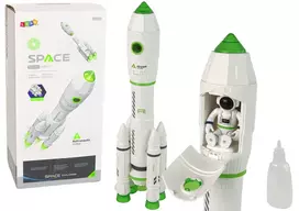 Malplay Kosminė raketa su kosmonautu ir dūmų ir šviesos efektais