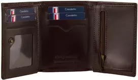 SIMO Portfel skórzany Canaletto garbunek roślinny RFID