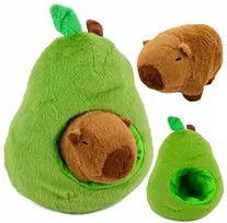 Lean Toys Pliušinis žaislas „Avokadas su kapibara“ 2 viename, žalias, 35 × 30 × 20 cm