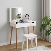 vidaxl Makiažo stalas FAUSKE Balta 76 x 50 x 78 cm