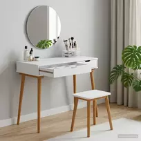 vidaxl Makiažo stalas FAUSKE Balta 100 x 50 x 78 cm