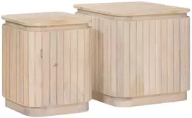 Rankų darbo šoniniai stalų rinkinys 2 vnt. Balta