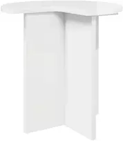 Šoninis stalas Itin blizgi balta Ø 39 x 38 cm Apdirbta mediena
