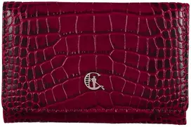 CALANDRA Portfel skórzany Damski Canaletto bordo premium krokodyl RFID