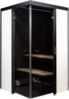 HARVIA Smartfold pirties kabina, Į dešinę pusę, Juoda