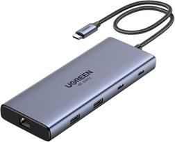 Adapter / Hub USB-C 10w1 Ugreen CM639, 2x HDMI, 2x USB, RJ45, SD/TF, PD 100W | 45380 | 6941876243808