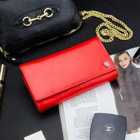 Odinė piniginė moterims Stevens Z03-063M su RFID apsauga, raudona