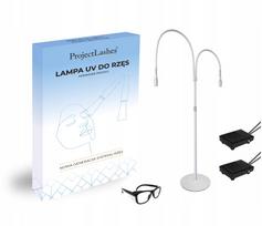 UV lempa blakstienų priauginimui ProjectLashes su akiniais, balta