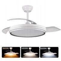 LED ventiliatorius, 3200 lm, iki 20 m², DC variklis, valdymas pulteliu, tylus
