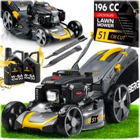 Benzininė vejapjovė su pavara LONCIN 196cc, 51 cm, 70 l, 2026 modelis + alyva