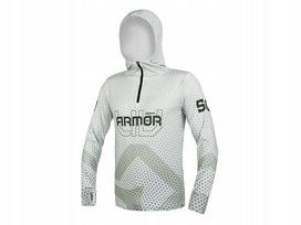 Vyriškas džemperis DELPHIN UV ARMOR 50+ su kapišonu, alyvuogių spalvos, dydis L