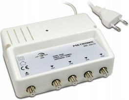 Vidaus stiprintuvas Metronic 332175 su UHF filtru, 4G LTE 790, 28 dB, 4 išėjimai