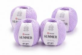 YarnArt Summer siūlai mezgimui, violetiniai, 4vnt., spalvos kodas: 43