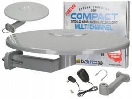 DVB-T2 kryptinė TV antena, juoda, aktyvinė, 4K, su LTE filtru