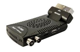 Antžeminis TV imtuvas DVB-T2, H.265 HEVC, Full HD, USB, HDMI, su nuotolinio valdymo pultu ir baterijomis