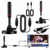 Kambarinė TV antena STRONG su stiprintuvu, DVB-T2 HEVC, 4K, MUX-8, LTE filtru, magnetiniu pagrindu