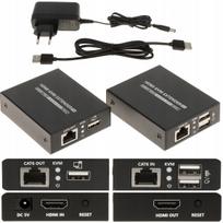 HDMI siųstuvas per vytą porą, 40 m, su USB, HDMI+USB-EX-70-4K-PRO, 4K, 24/7