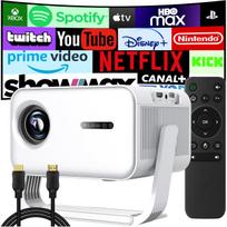 LED projektorius su WiFi, išmaniąja TV, Android, HDMI, sukama kolonele, Full HD