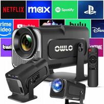 LED projektorius OWLO HY320 PRO, ultra juodas, su Netflix, HBO Max, Amazon