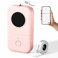 Mini lipdukų spausdintuvas Phomemo D30, rožinis, savaime prilimpantys lipdukai, BT