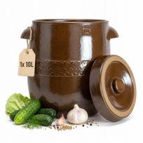 Keraminis rauginimo puodas, 10 l, su dangčiu