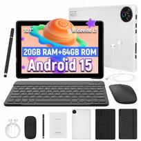 Planšetinis kompiuteris 10" Android 15 su klaviatūra, 20GB RAM, 1 TB atmintis, rašiklis ir pelė