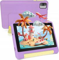 Vaikiškas planšetinis kompiuteris 7", Android 13, 8GB RAM, 64GB atmintis, WiFi, Bluetooth, rožinis dėklas