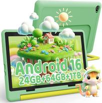 Vaikiškas planšetinis kompiuteris Android 16, 10", 24GB+64GB, WiFi 6, su dėklu, mokymuisi