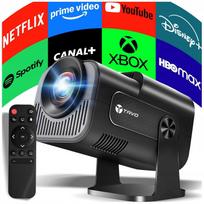 Nešiojamasis 4K LED projektorius su „Android“, Wi-Fi ir garsiakalbiu