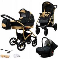 Vežimėlis 3-ių dalių BabyLux LARGO ALU su lopšiu ir automobiline kėdute, lengvas
