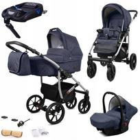 Vežimėlis 4 viename BabyLux Qbaro su lopšiu, sportine dalimi ir ISOFIX baze
