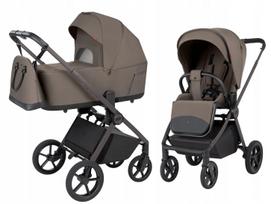 Vežimėlis CARRELLO Ultra F 2in1, sulankstoma lopšio dalis, Sugar Brown