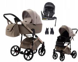 Vežimėlis ADAMEX NOLA NATURA 4in1 su SEAT BUZ PRO, ISOFIX baze, cappuccino spalvos