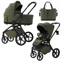 Vežimėlis 2in1 INSPIRO Silk Olive, sulankstoma lopšys