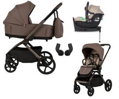 Vežimėlis 4 viename ADAMEX COMO CHOCOLATE FANGO su PETIT autokėdute ir ISOFIX baze