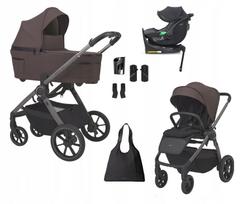 Vežimėlis Espiro Yoga 4in1 su autokėdute Buz Pro, ISOFIX baze, Essence Chocolate