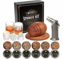 Rūkyklos rinkinys vyrams Whisky XXL su degikliu, 2 stiklinėmis ir 6 skoniais