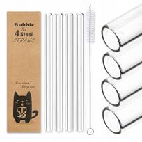 Daugkartiniai stikliniai šiaudeliai gėrimams, tinka bubble tea
