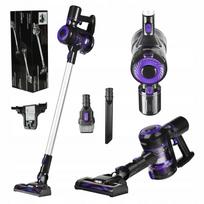 Belaidis vertikalus dulkių siurblys su LED, 0,8 l, 2200mAh, violetinis, Kraft&Dele