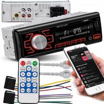 Automobilio radijas su Bluetooth, USB, MP3, AUX, SD, mikrofonu, nuotolinio valdymo pultu, 6 spalvos