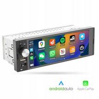 Automobilio radijas 1DIN su Android Auto, CarPlay ir Bluetooth