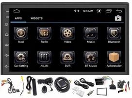 Automobilinė 2 DIN navigacija su Android, GPS, Bluetooth, DSP, CarPlay, 4GB